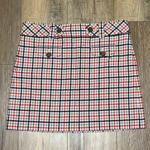 J Crew Wool Blend Plaid Belted Mini Skirt Size 8 Grunge Preppy 90s Y2k Academia